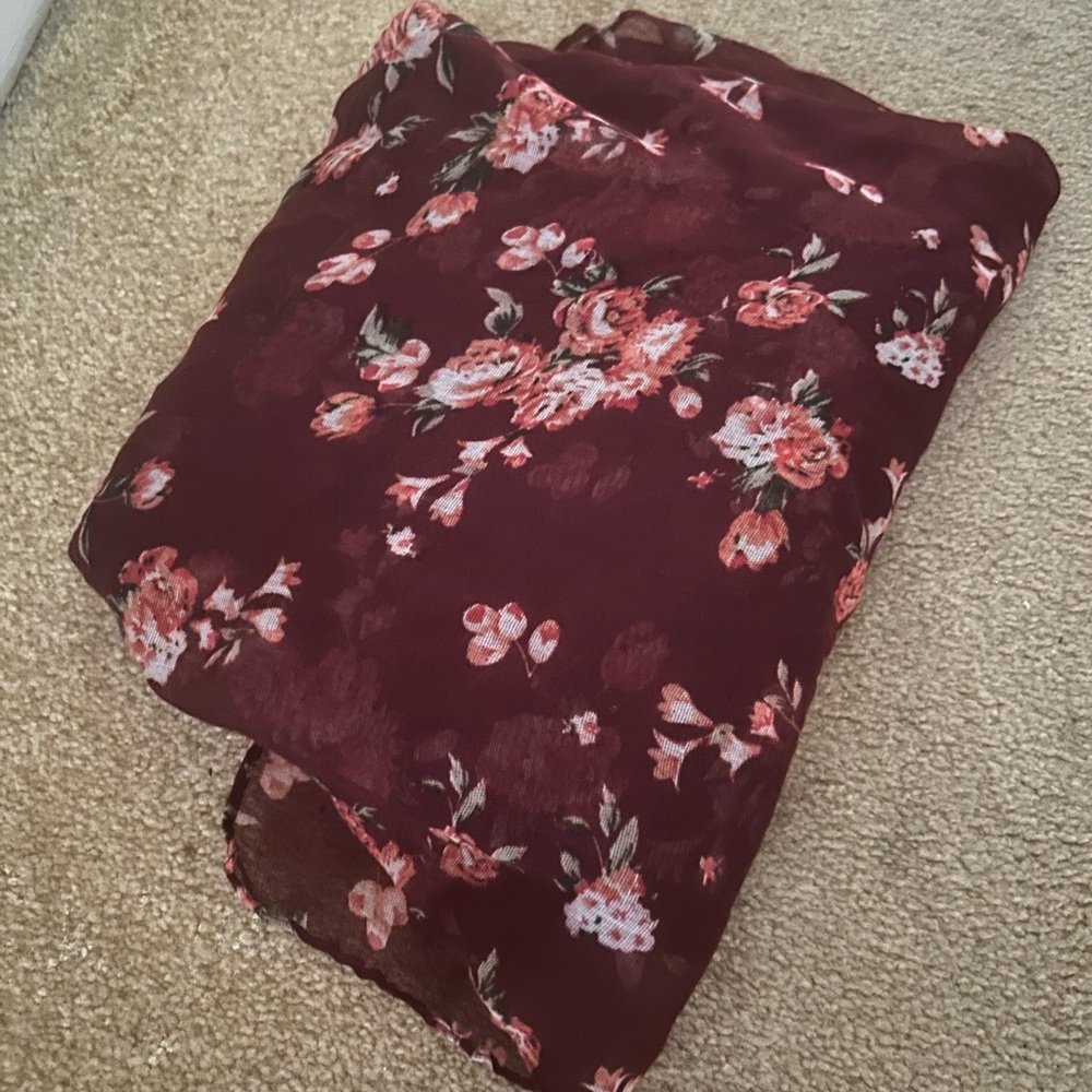 Livie & Luca Floral Burgundy Scarf